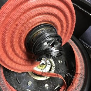 Damaged Voice Coil of a Blown Subwoofer 